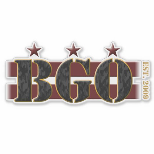 BGO Logo VinylSticker (8 x 8 inch transparant) Sticker (Voorkant)
