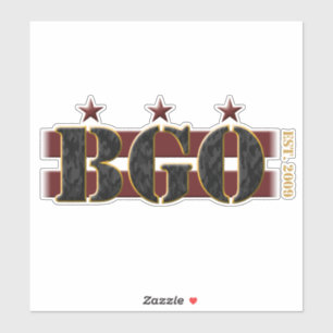 BGO Logo VinylSticker (8 x 8 inch transparant) Sticker