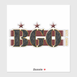 BGO Logo VinylSticker (8 x 8 inch transparant) Sticker