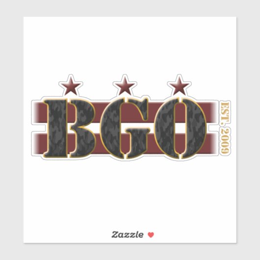 BGO Logo VinylSticker (8 x 8 inch transparant) Sticker (Vel)
