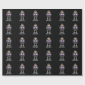 BH-BH Zwart Schaap Grappig Dier Pun Donker BG Cadeaupapier (Vlak)