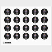 BH-BH Zwart Schaap Grappig Dier Pun Donker BG Ronde Sticker (Vel)