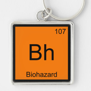 Bh - Biohazard Chemie Elementsymbool Funny T-shirt Sleutelhanger