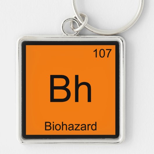 Bh - Biohazard Chemie Elementsymbool Funny T-shirt Sleutelhanger (Voorkant)