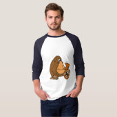 BH- Funny Gorilla die het saxofone-Shirt speelt T-shirt (Voorkant volledig)