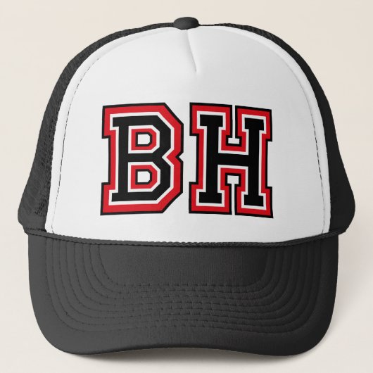 "BH" Monogram Petroleterhoed Trucker Pet (Voorkant)