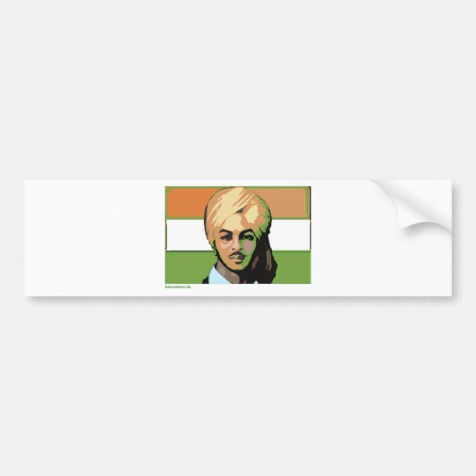 Bhagat Singh: Een Revolutionaire Held Bumpersticker (Voorkant)