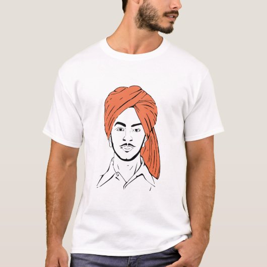 Bhagat Singh The Punjabi Indian Hero Freedom Fight T-shirt (Voorkant)