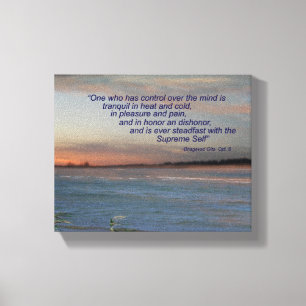 Bhagavad Gita Quote Canvas, "Een die controle heef Canvas Afdruk