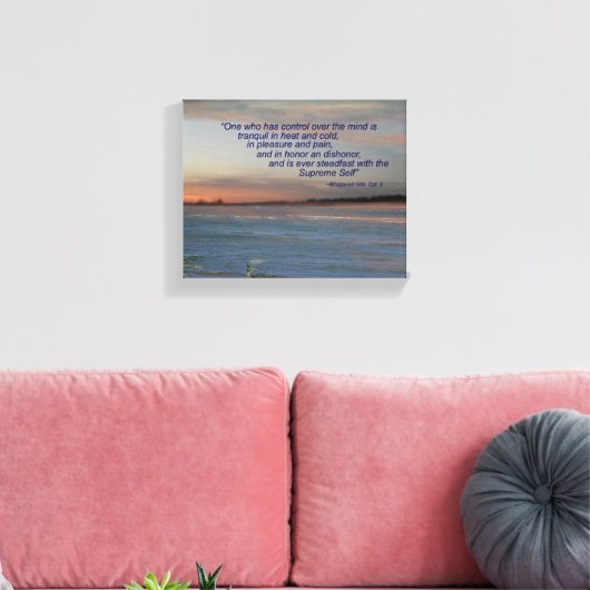 Bhagavad Gita Quote Canvas, "Een die controle heef Canvas Afdruk (Insitu (Woonkamer))