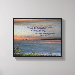 Bhagavad Gita Quote Canvas, "Een die controle heef Canvas Afdruk