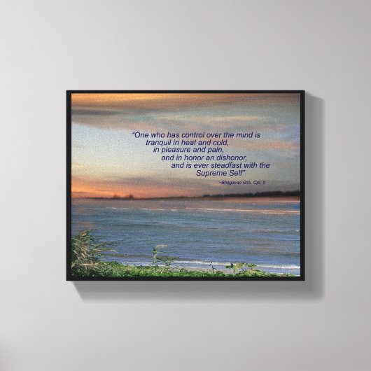 Bhagavad Gita Quote Canvas, "Een die controle heef Canvas Afdruk (Voorkant)
