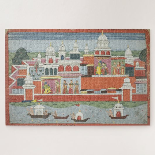 Bhagavata Purana Manuscript Page Rukimi Krishna Legpuzzel (Horizontaal)