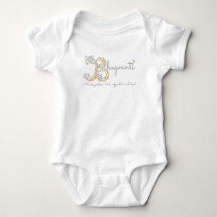 Bhagvanti baby meisjes naam betekent monogram hart romper