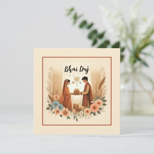 Bhai Duj Kaart (Staand voorkant)