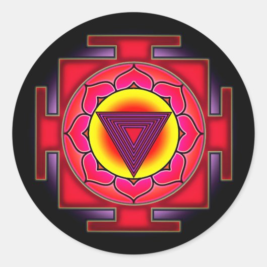 Bhairavi Yantra Ronde Sticker (Voorkant)