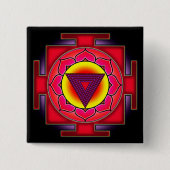 Bhairavi Yantra Vierkante Button 5,1 Cm (Voorkant)