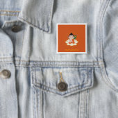 BhaktiYogaMonk Vierkante Knop Button 5,1 Cm (In situ)
