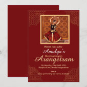 Bharatanatyam Arangetram nodig je uit met je foto Kaart (Voorkant / Achterkant)