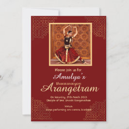 Bharatanatyam Arangetram uitnodiging met jouw foto