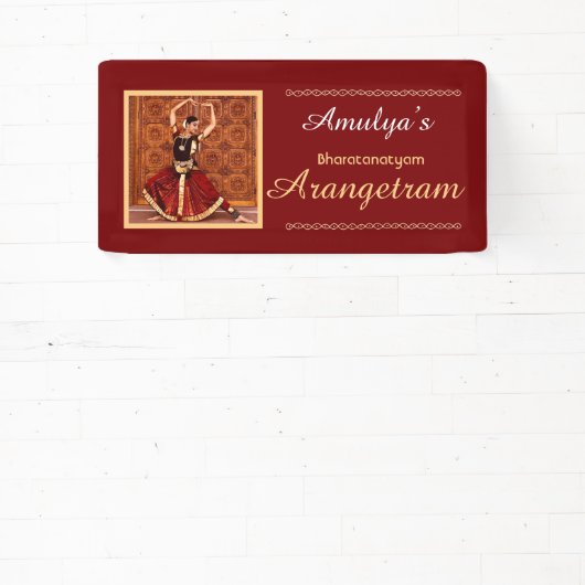 Bharatanatyam Arangetram Vinyl Banner, 61cm x 30cm Spandoek (Insitu)