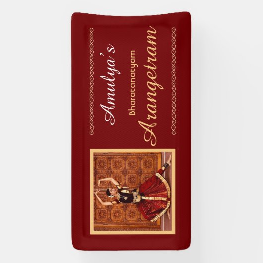 Bharatanatyam Arangetram Vinyl Banner, 61cm x 30cm Spandoek (Verticaal)