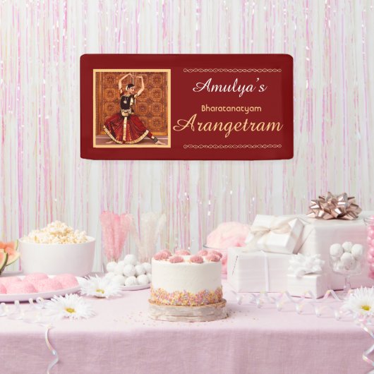 Bharatanatyam Arangetram Vinyl Banner, 61cm x 30cm Spandoek (Feest)