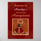 Bharatanatyam Arangetram welkomstbord, personalise Poster (Voorkant)