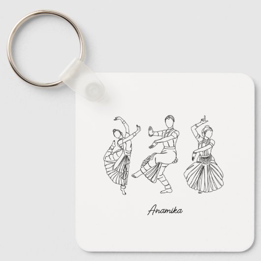 Bharatanatyam Dance aangepaste naam Sleutelhanger (Voorkant)