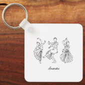 Bharatanatyam Dance aangepaste naam Sleutelhanger (Voorkant)