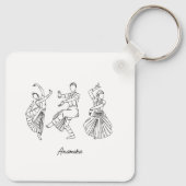 Bharatanatyam Dance aangepaste naam Sleutelhanger (Achterkant)