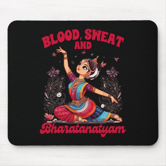 Bharatanatyam Dancing Indian Blood Een zweet en bh Muismat (Voorkant)