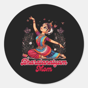 Bharatanatyam Dansende Indiase Bharatanatyam Ronde Sticker