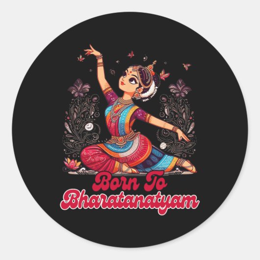 Bharatanatyam danser Indiase geboren uit Bharat Ronde Sticker (Voorkant)