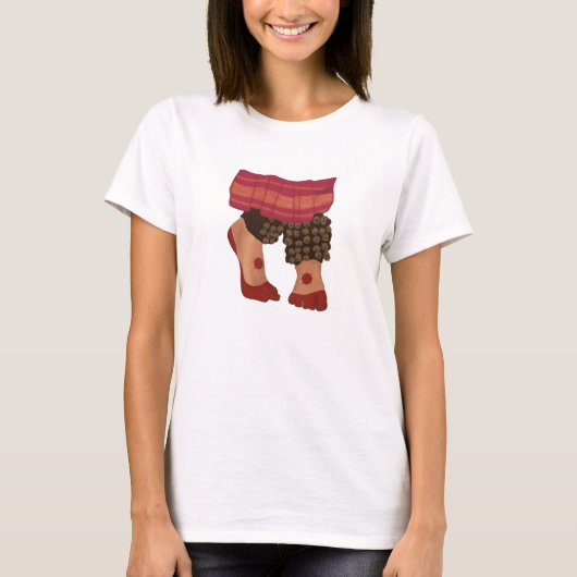 Bharatanatyam dansers Feet Design gepersonaliseerd T-shirt (Voorkant)