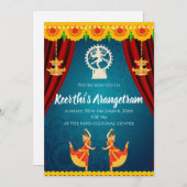 Bharatnatyam show Uitnodigen & Arangetram uitnodig Kaart (Voorkant / Achterkant)