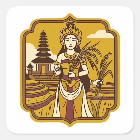 Bhatari Sri Vierkante Sticker (Voorkant)