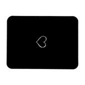 BHBL zwarte achtergrond witte hartklassieke liefde Magneet (Horizontaal)