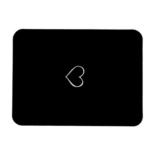 BHBL zwarte achtergrond witte hartklassieke liefde Magneet (Horizontaal)