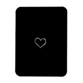 BHBL zwarte achtergrond witte hartklassieke liefde Magneet (Verticaal)