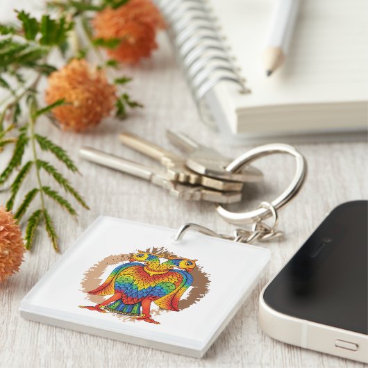 bherunda bird sleutelhanger (Voorkant Rechts)