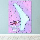 Bhimtal Lake Bhimtal India reisposter. Canvas Afdruk (Insitu (Houten vloer))