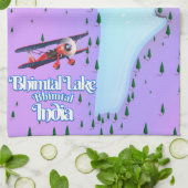 Bhimtal Lake Bhimtal India reisposter. Theedoek (Gevouwen)