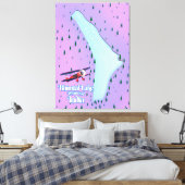 Bhimtalmeer Bhimtal India reisposter. Canvas Afdruk (Insitu (Slaapkamer))