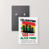 BHM 100 jaar vier het Black History Month Button (Voorkant / Achterkant)