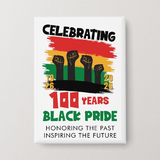 BHM 100 Years Celebrate Black History Month Button (Voorkant)