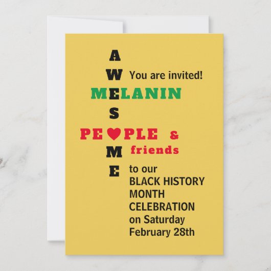 BHM Geweldige Melanine | Zwarte geschiedenismaand  (Voorkant)