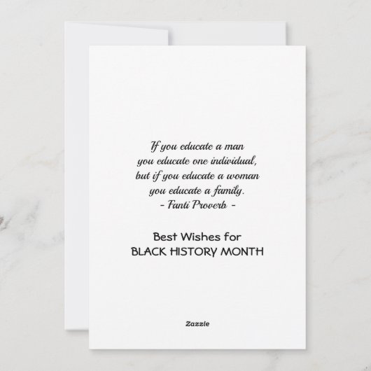 BHM MELANIN MOEDER Spreuken Zwarte Geschiedenis Ma Feestdagenkaart (Achterkant)