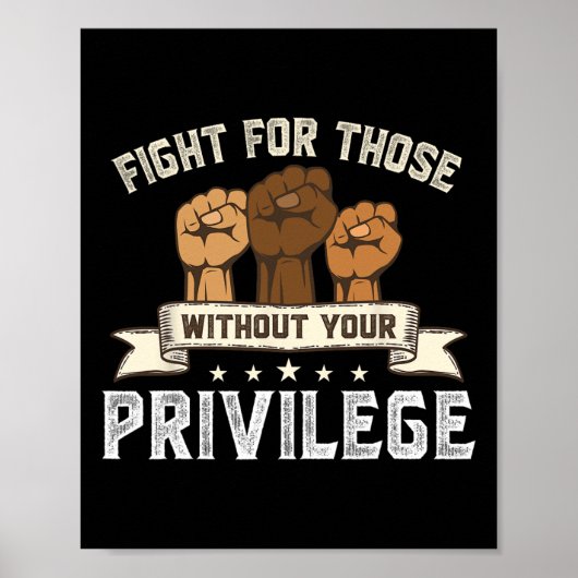 BHM vechten voor zonder uw voorrecht zwarte geschi Poster (Voorkant)
