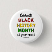 BHM viert Zwarte Geschiedenis Maand Christelijke B Ronde Button 3,2 Cm (Voorkant)
